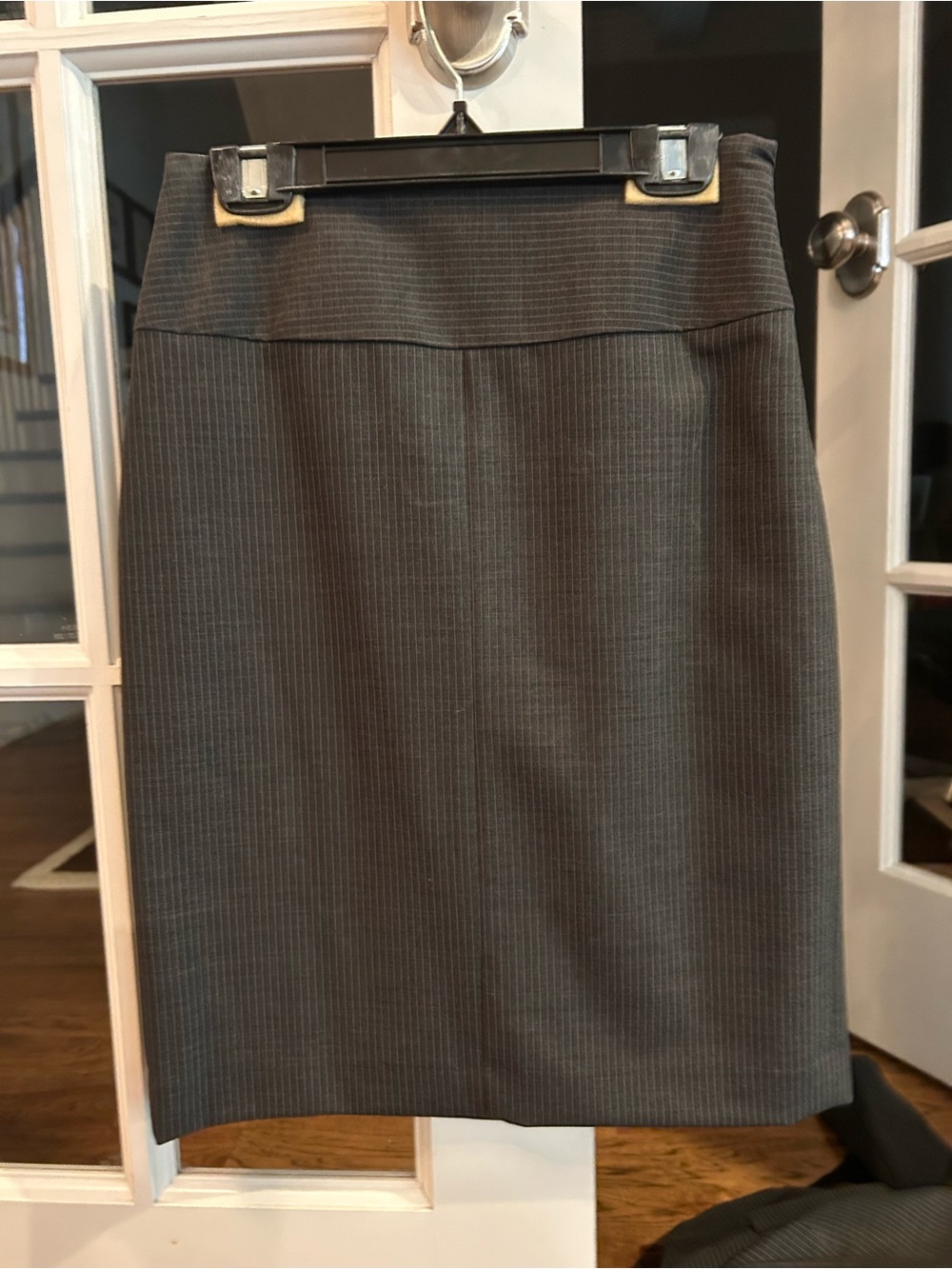 Banana Republic Charcoal Pinstripe Pencil Skirt